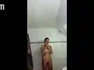 Very hot teen caught showering on hidden cam