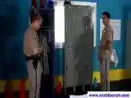 Hot jocks in cop uniform sucking