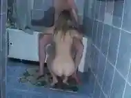 Amateur Sex With A Mature Lady In The Bathroom In Her Pussy