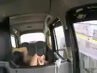 Beautiful busty blonde banged in cab