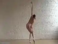Nude Ballerina Dances And Her Athletic Body Shows Wonders Of Flexibility And Grace