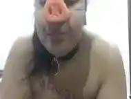 BDSM Slave pig nose and deepthroat