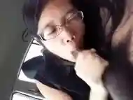 Cute Filipina sucking her black bf