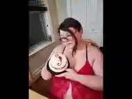 BBW Amputee Smashes Cake Teaser