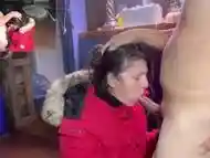 BEST Puffer Jacket CUM in Mouth Blowjob in Leggings