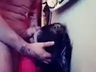 BLINDFOLDED, HELD DOWN, FACE FUCKED AND COVERED IN HUGE FACIAL