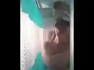 Bald girl and guy in Shower