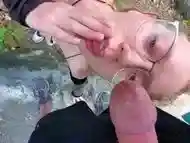 Beautiful Sarah Evans Sucks Cock in Public and Gets Hot Facial. Cum Follow Me on Twitter