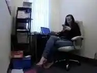 Beautiful Secretary Works From Home in Jeans