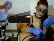 Bondage Femdom Handjob Edging Orgasm , Latex Cock Massage, Gloves, Chain, PVC, Kinky Stepsister