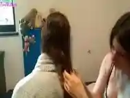 Brushing his long hair turns me on (hair fetish, long beard, licking pussy)