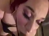 Busty Redhead gets a fat Cumshot deepthroating 9 Inch Cockâ¦.sloppy head