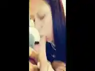 CUTE AMATEUR REDHEAD WIFE SUCKS BALLS AND GIVES A QUICK BLOWJOB