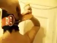 Cruel spikes bra and monster penis gag fun