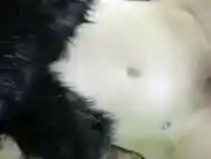 Cummybush BELLYBUTTON CUM perfect shot fills navel and sprays FUR scarf -sexy MILF PAWG satin gloves