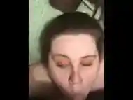 Cumshot on sexy wifeâs face ð¦ð¦