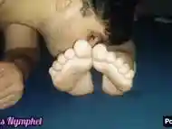 Curious latina Brazil feet foot worship cum soles