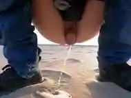 Cute 18 Teen Boy Wants to Pee on the Beach