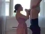 Cute Teen Gets a Huge Facial While Waiting for Friends to Come Over