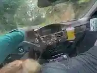 Cute White Girl Gives Her BBC Friend A Sloppy Blowjob While Riding Down A Country Road Pt.1