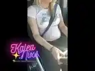 DRIVIN'' WHILE VIBIN'' : SLUT ALMOST CRASHES HER CAR DURING INTENSE ORGASM