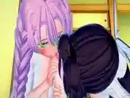 Demon Slayer Shinobu x Mitsuri Threesome POV Hentai