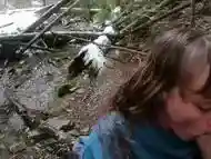 Escaping quarantine and fucking in the cold woods. Super satisfying blowjob!