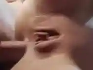 Female orgasm from anal sex. Close up