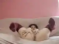 Fingering Orgasm In Thigh High Socks