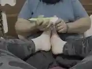 Foot massage by a loving feet worshiper