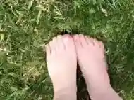 GETTING MY CUTE SOCKS ALL WET AND WALKING BAREFOOT IN THE GRASS