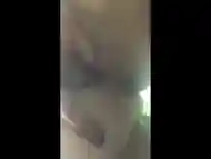 Girl masturbating in friends bathroom