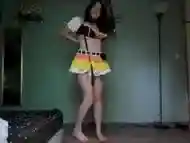 Goth girl dancing in cute outfit