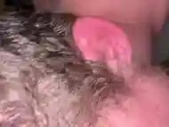 He eats me until I cum all over his beard, super long tongue gives intense orgasm to tatted freak!