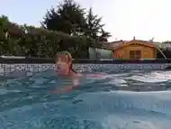 He suddenly takes my bikini off to fuck me in the swimming pool