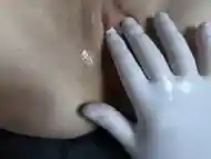 It turned out that he is a fake doctor, Latex gloves in anal and pussy