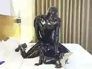 Latex sex wrestling T3, anal play and fucking