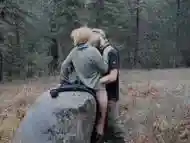 MILF Gets Creampied on Forest Park Path