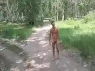 Masturbate and cum on the forest road