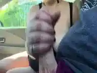 Milf smoking, posing and playing in car and on walking path! Risky public!!