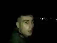 Night outdoor walking with face covered by cum and cum tasting (full vid)