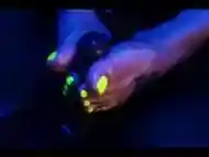 OUTSTANDING NEON FOOTJOB MAKES COCK EXPLODE!