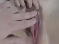 POV Guy rubbing and fingering a young pussy close up - Real orgasm