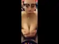 POV Snapchat slut gets her fat titties covered in cum!