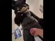 POV you jerking off a latex furry