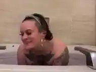 POV: Stoner girlfriend plays in jacuzzi