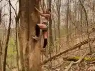 Phat Ass Milf Gets Rough Anal Bent Over a Log in The Forest