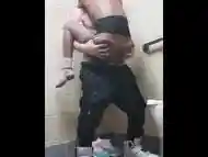 Picked up and fucked in the air during rap concert in public club bathroom (REAL)