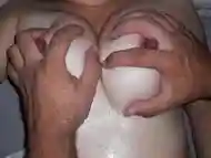 Play big tits with huge nipple.. massage oil