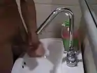 Playing With My Cock In A Public Sink With A Happy Ending